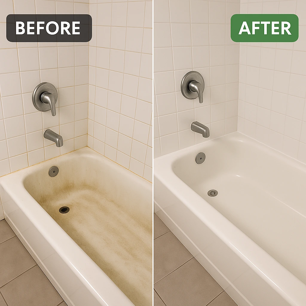 Before and after cleaning transformation
